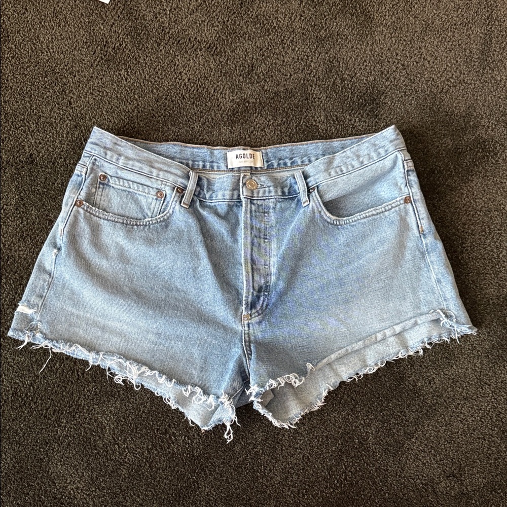 Agolde Women's Faded Blue Jean Shorts
